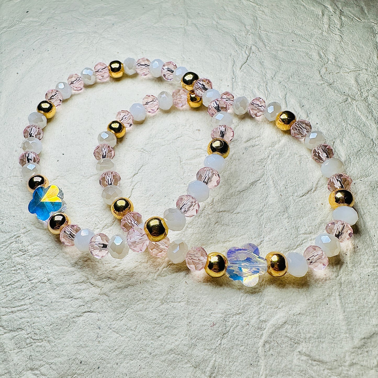 Iridescent Flower Pink Bracelet