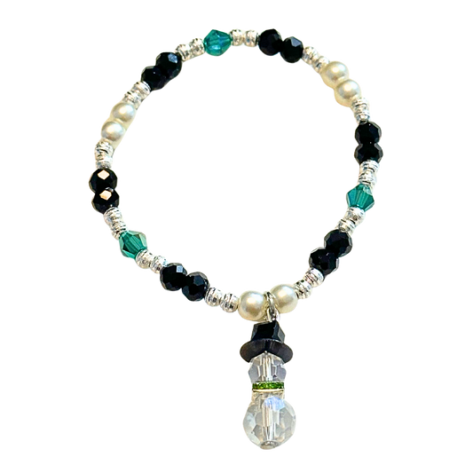 Snowman Glass Pearlized Bracelet