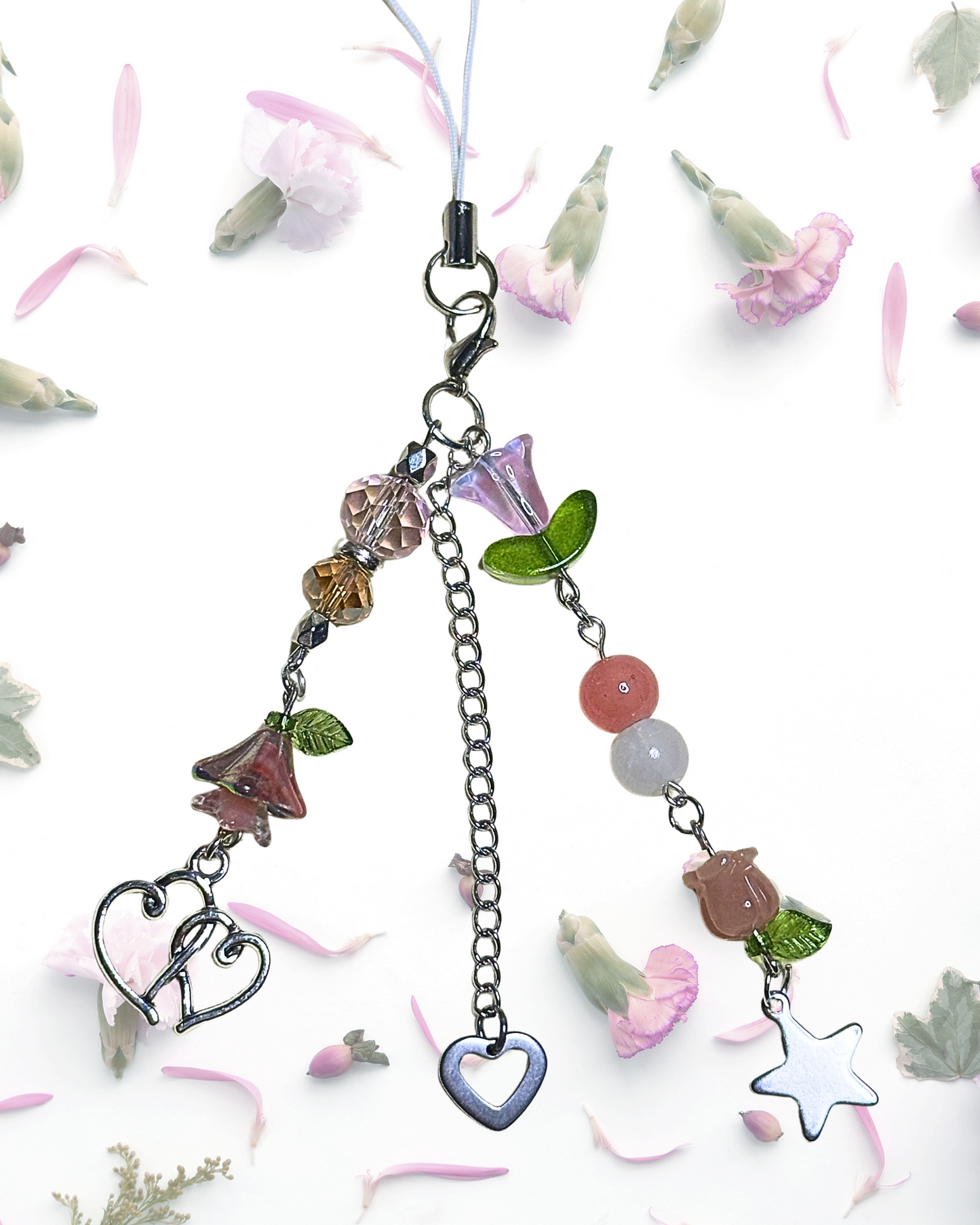 Heart and Star Phone Charm