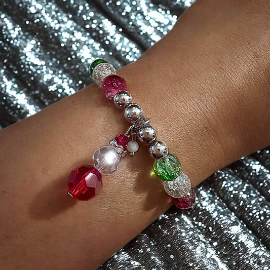 Santa Glass Holiday Bracelet