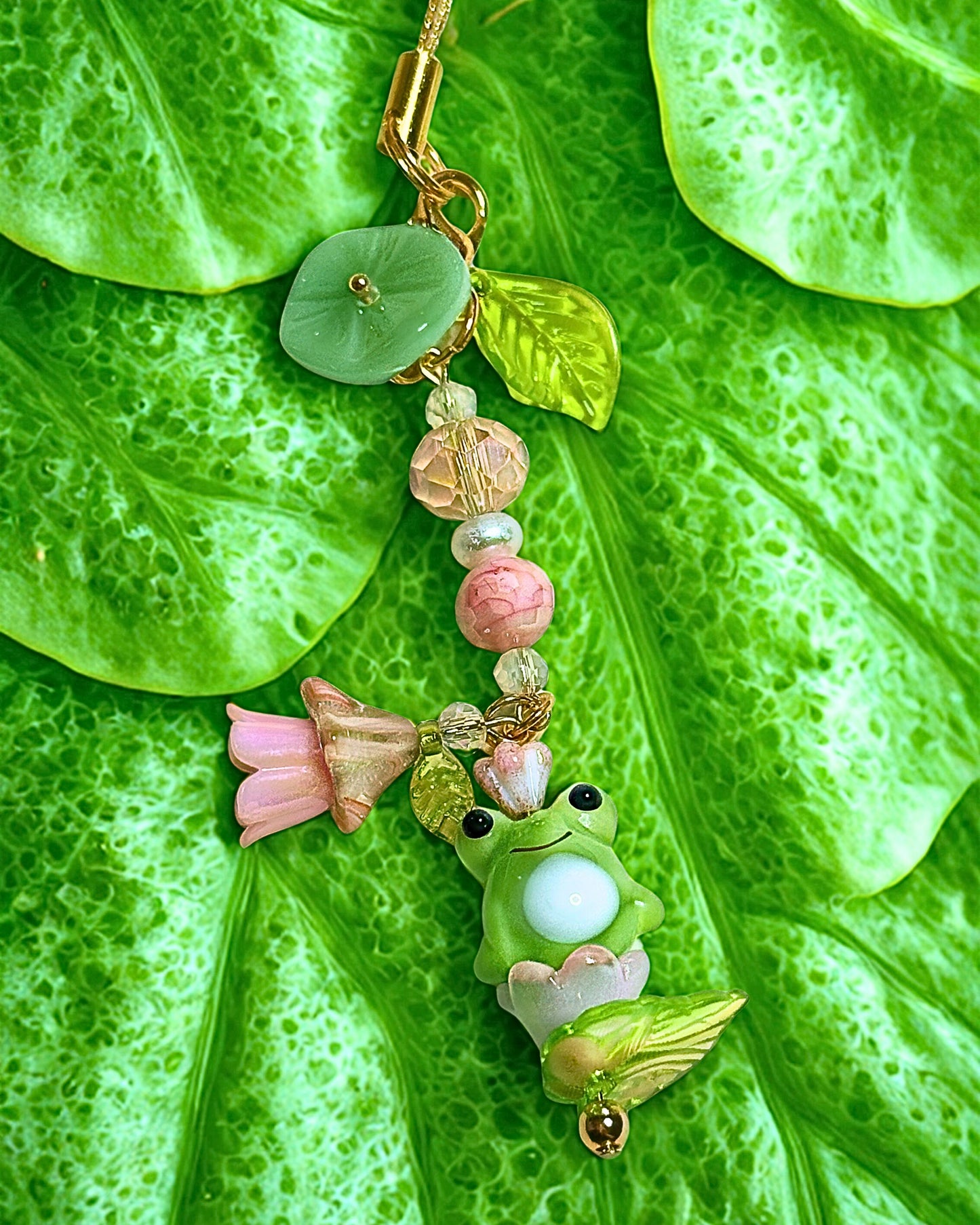 Frog Lily Pad Phone Charm