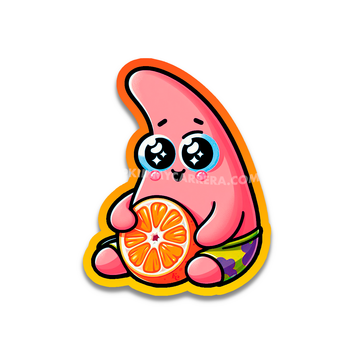 Patrick Star Orange Peel Theory Sticker