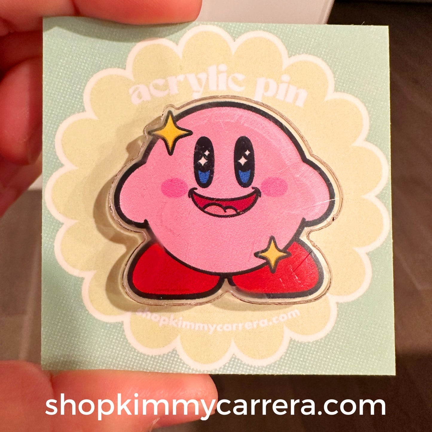 Happy Kirby Acrylic Pin