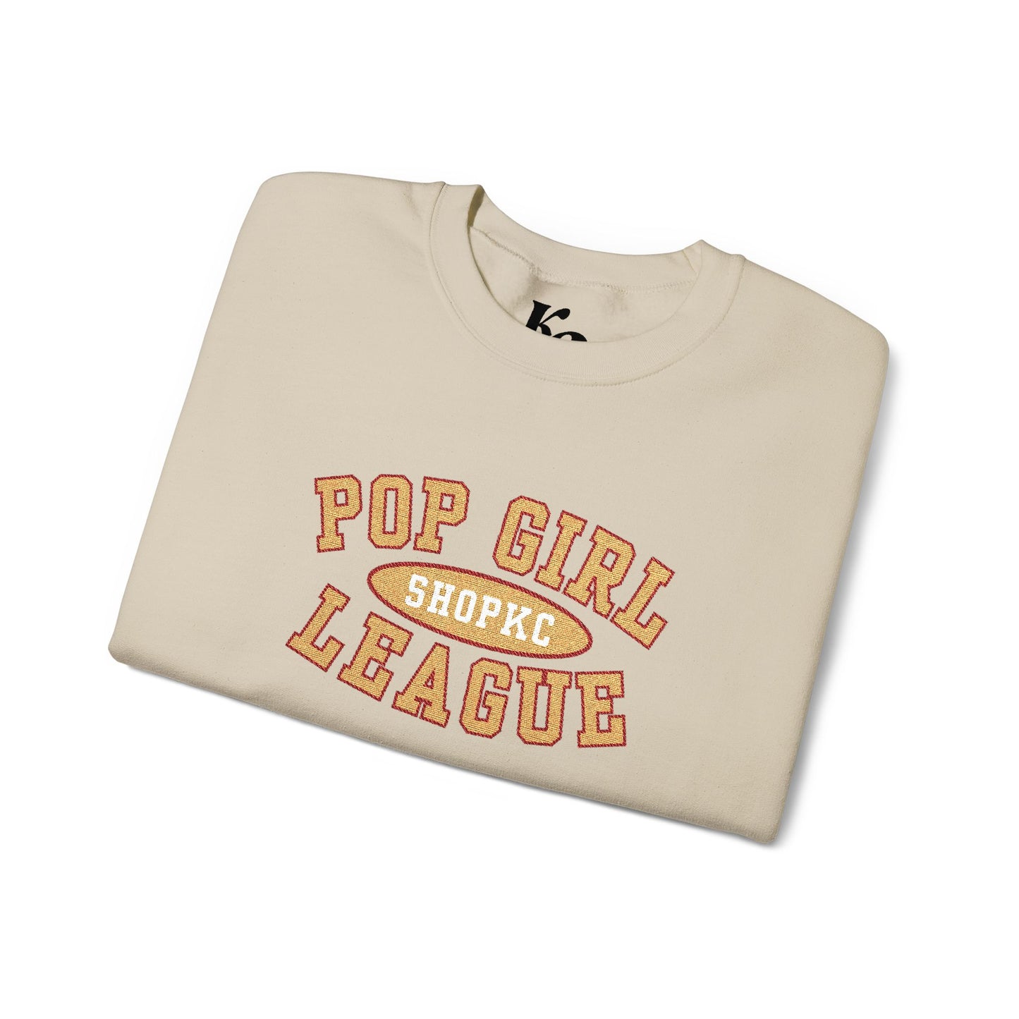 “SHOPKC Pop Girl” Crewneck Sweatshirt - Tan