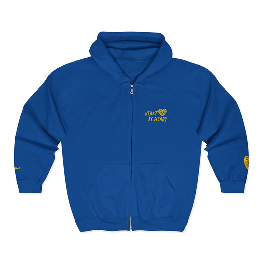 “Heart By Heart” Zip-Up Hoodie Sweater