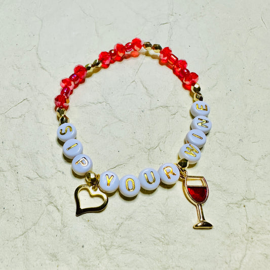 Sip Your Wine Bracelet