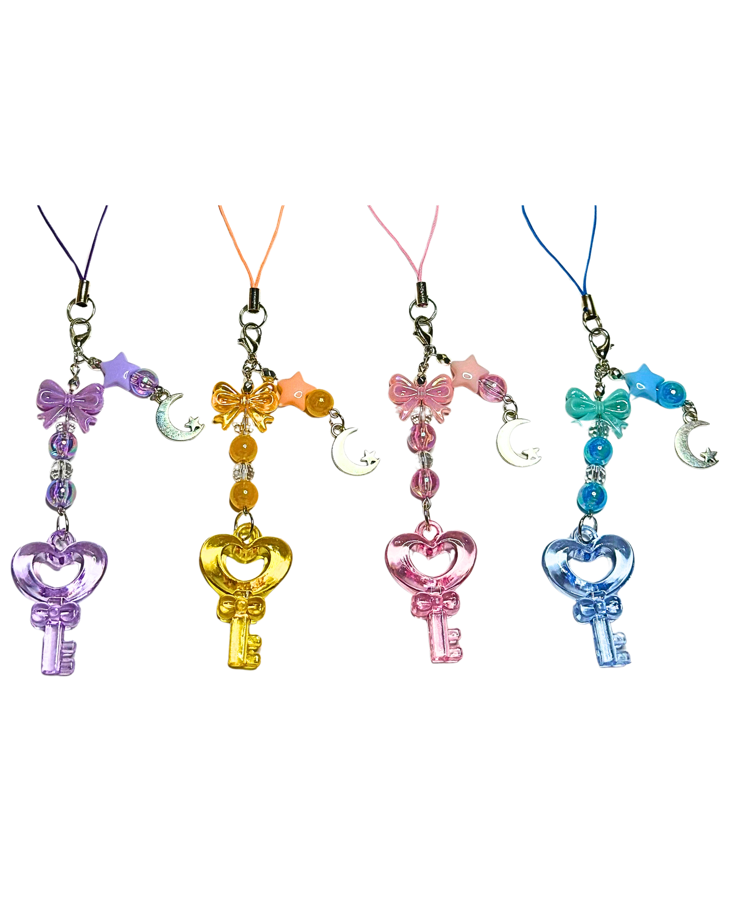 Heart Key Phone Charms