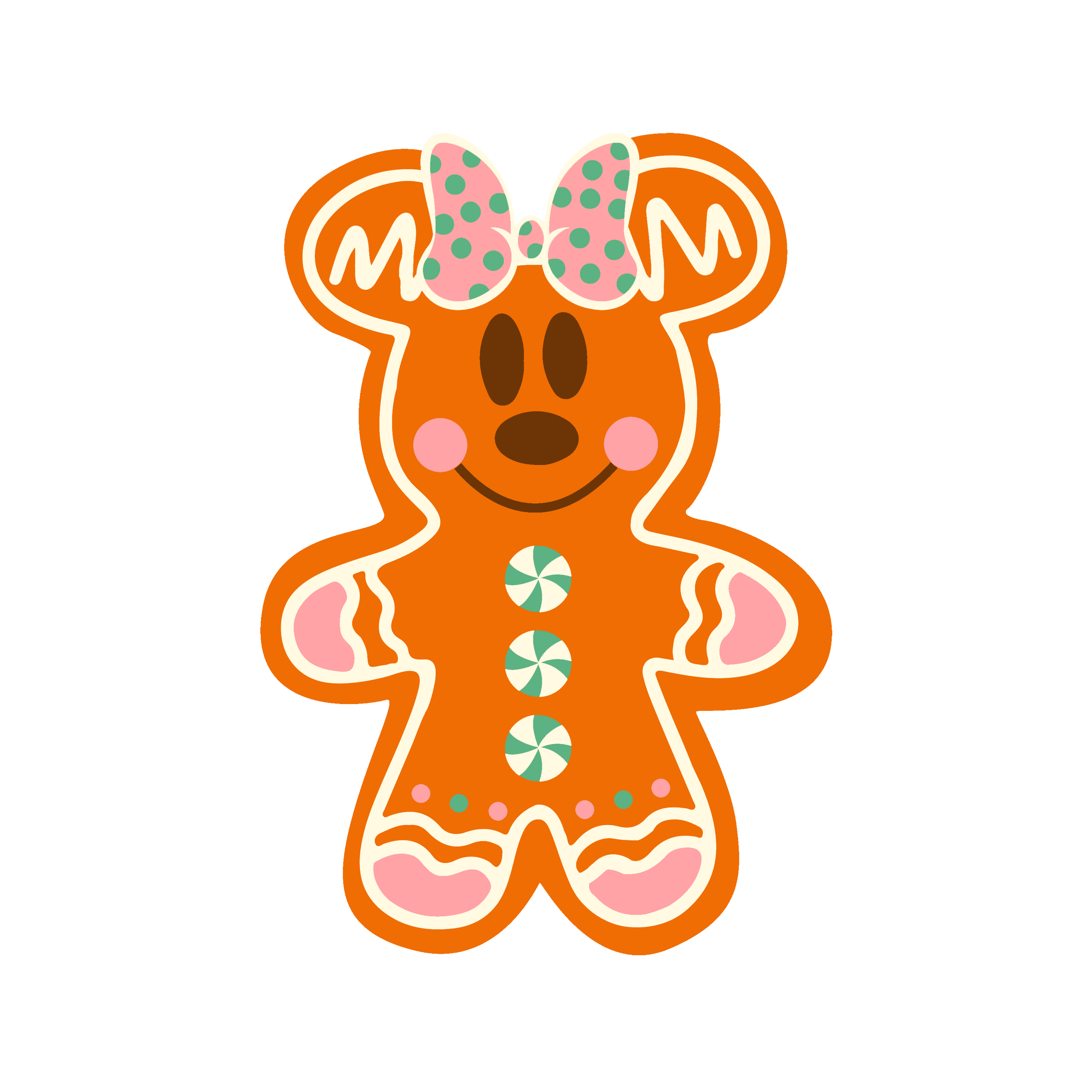 Gingerbread Minnie Cookie Sticker – shop kimmy carrera