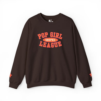 “SHOPKC Pop Girl” Crewneck Sweatshirt - Dark Brown