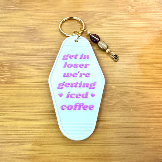 Getting Iced Coffee Motel Keychain