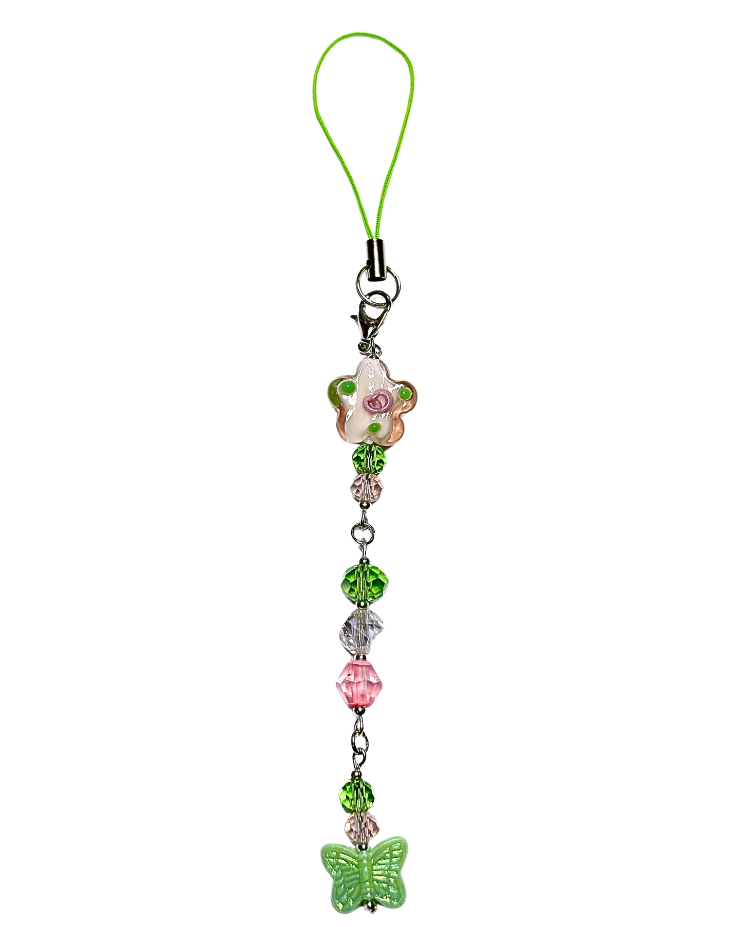 Pink Flower Garden Phone Charm