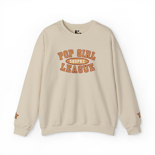 “SHOPKC Pop Girl” Crewneck Sweatshirt - Tan