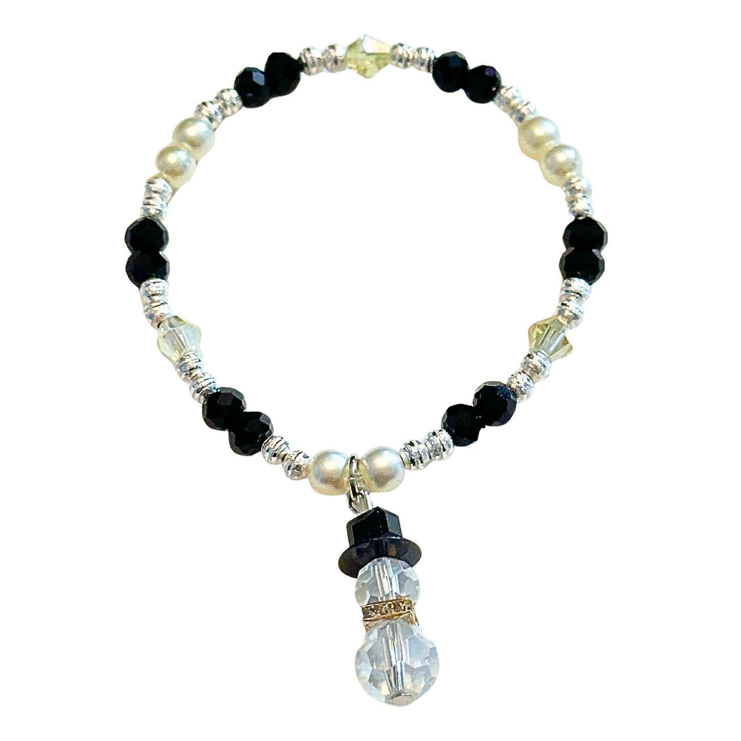Snowman Glass Pearlized Bracelet