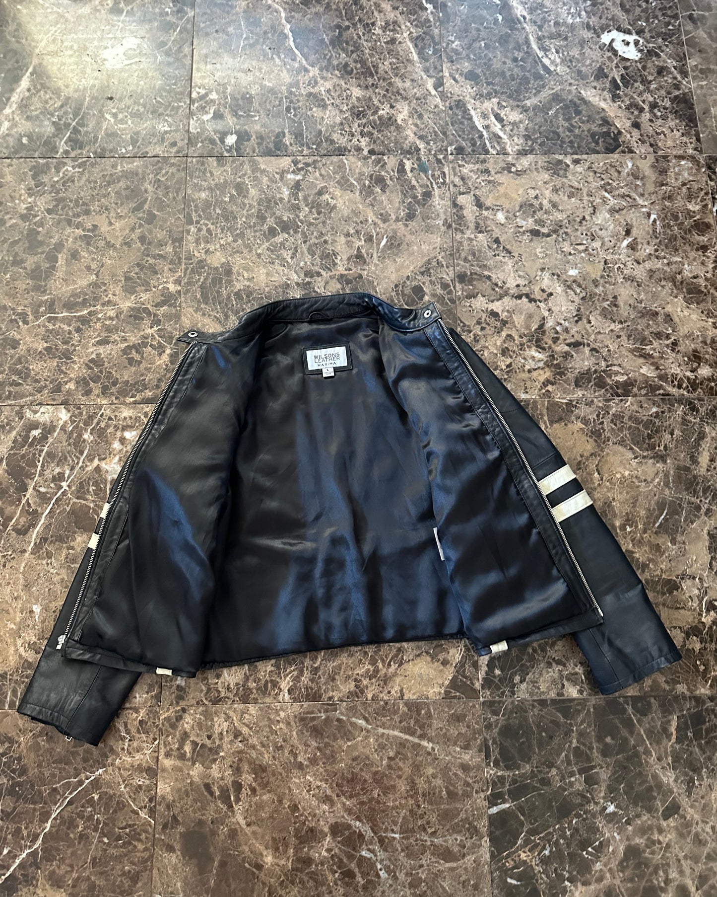 VTG Wilsons Maxima Leather Motorcycle Jacket (L)