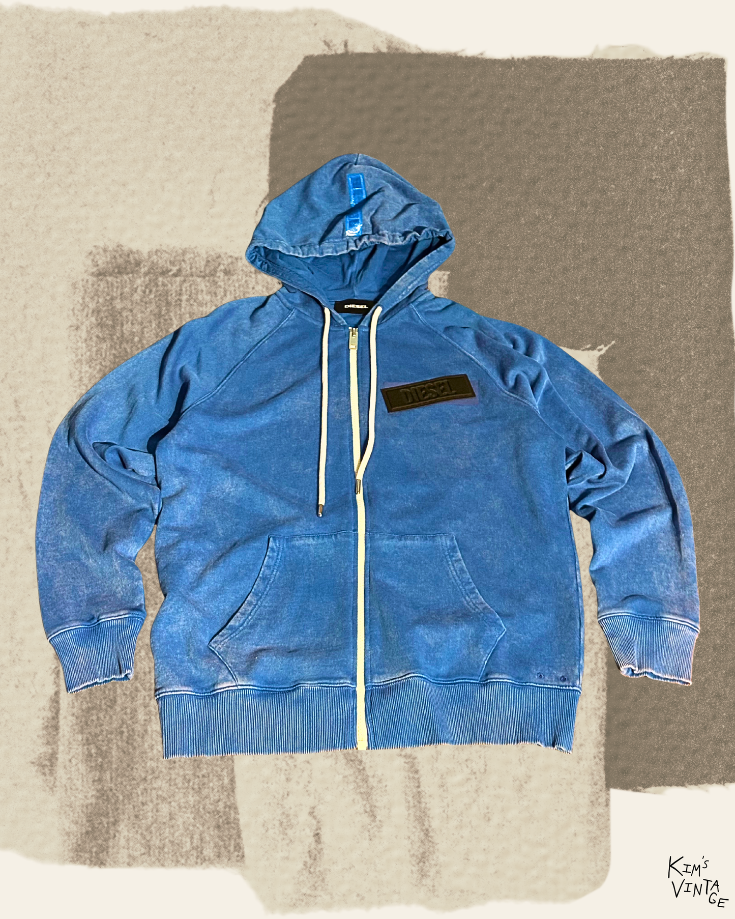 NWT ‘Diesel’ Distressed Zip Up Hoodie Jacket