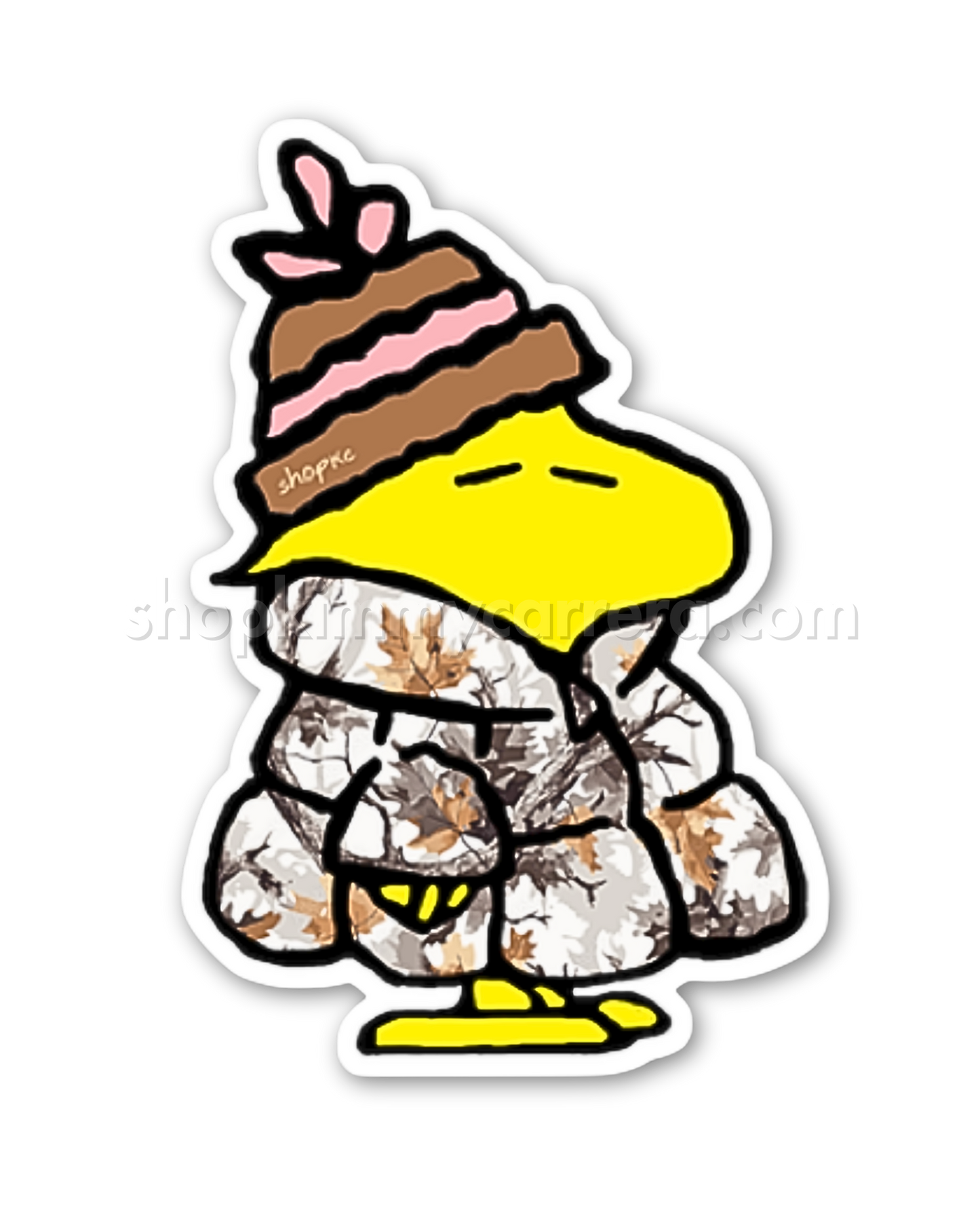 Woodstock Camo Puffer Sticker