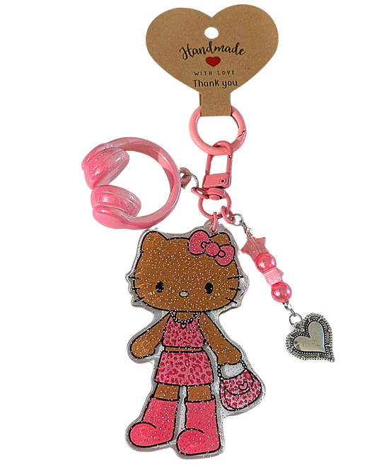 Tanned HK Bag Charm - Pink