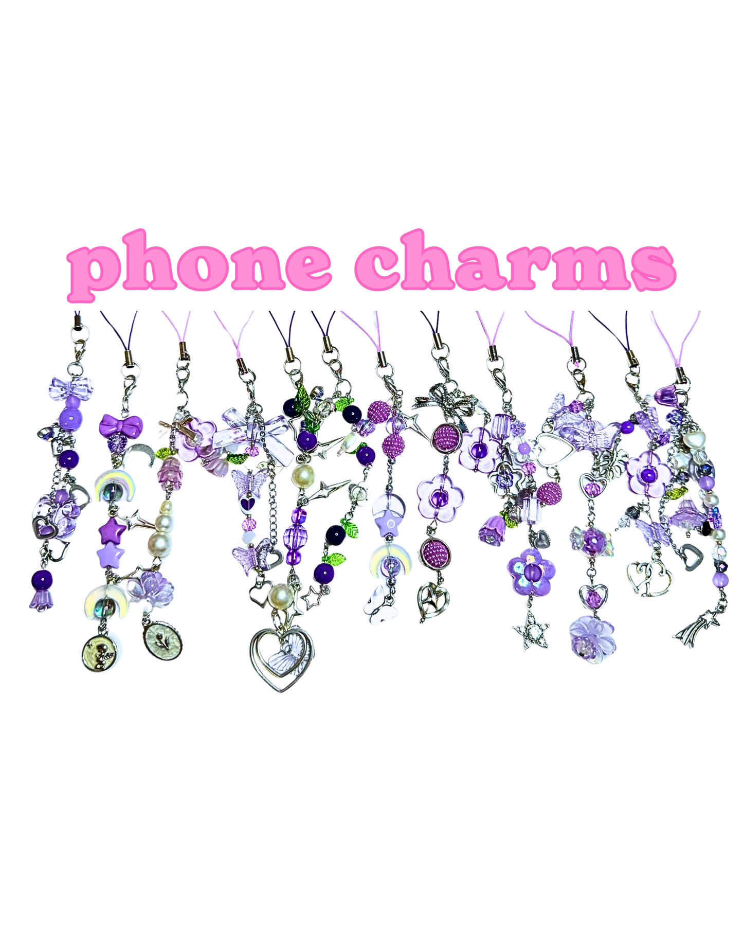 Purple Phone Charms