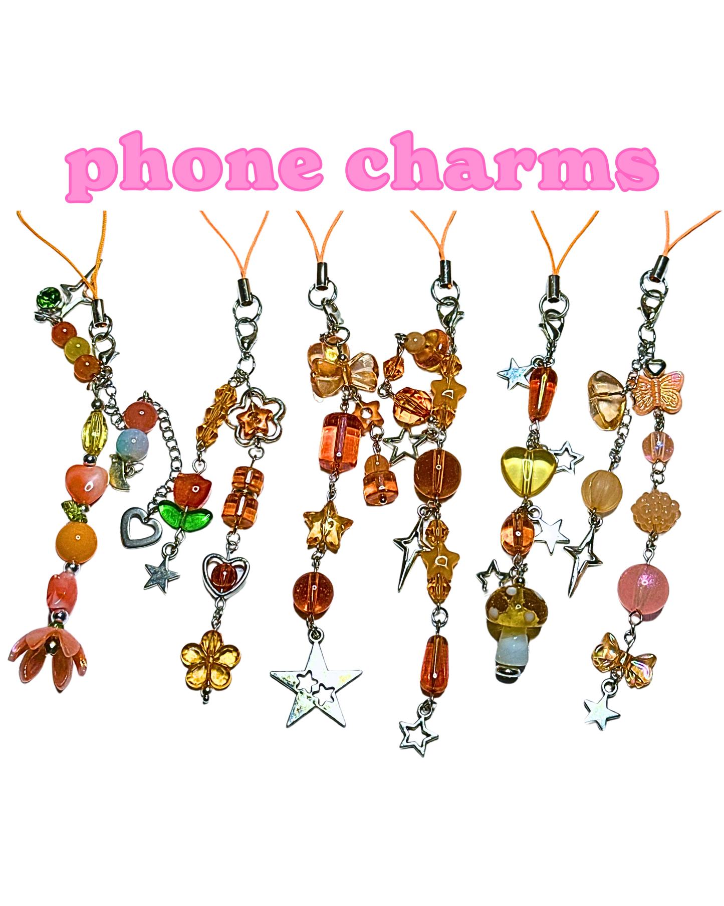Orange Phone Charms