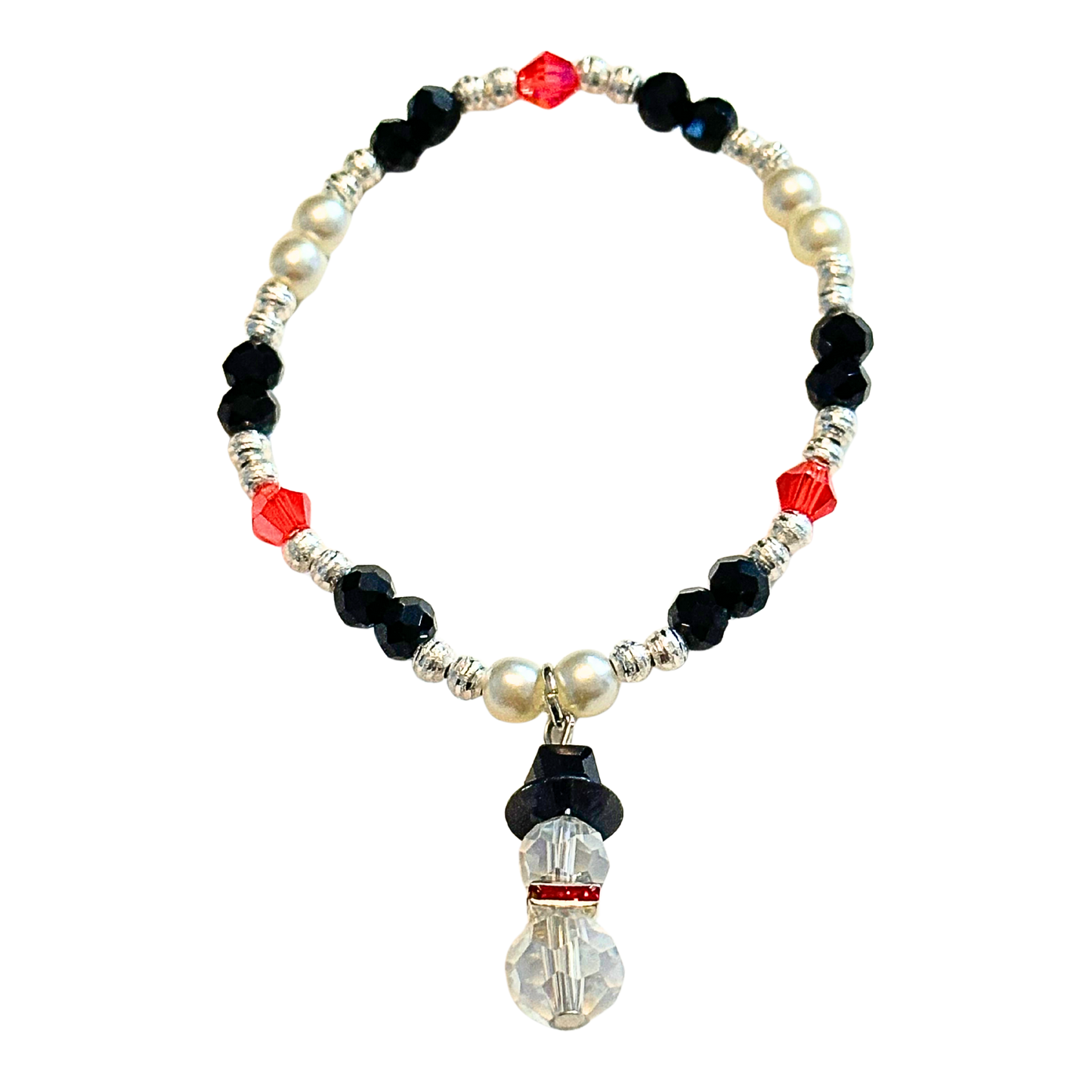 Snowman Glass Pearlized Bracelet