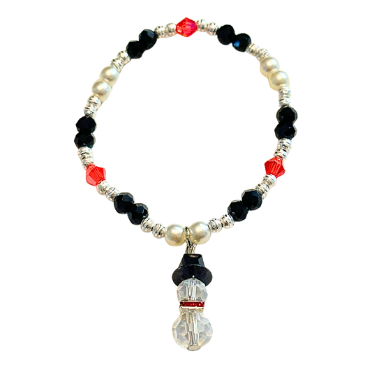 Snowman Glass Pearlized Bracelet