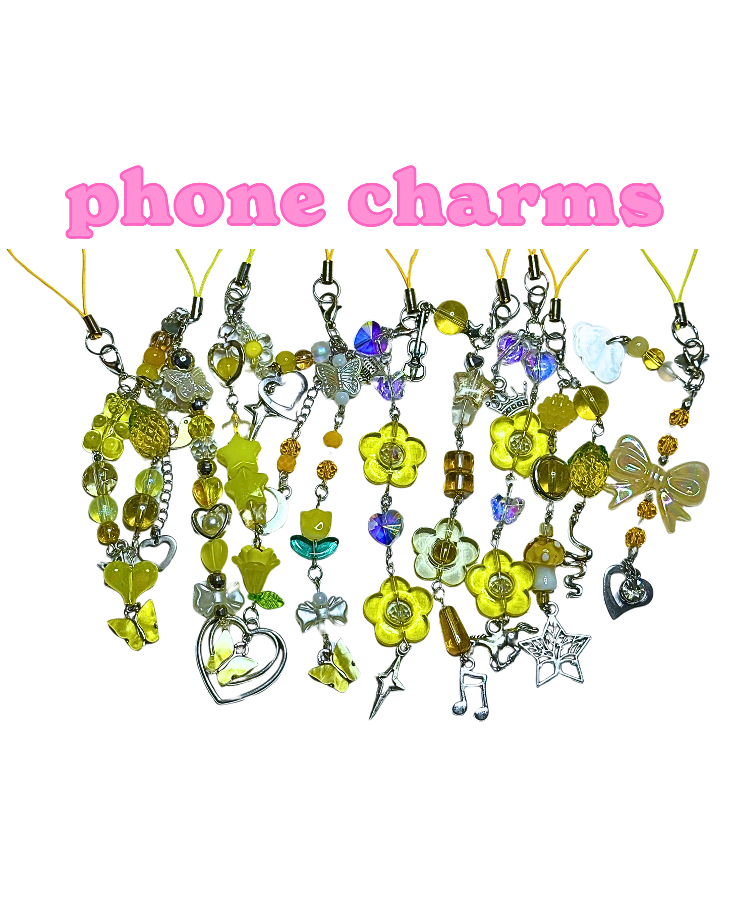 Yellow Phone Charms