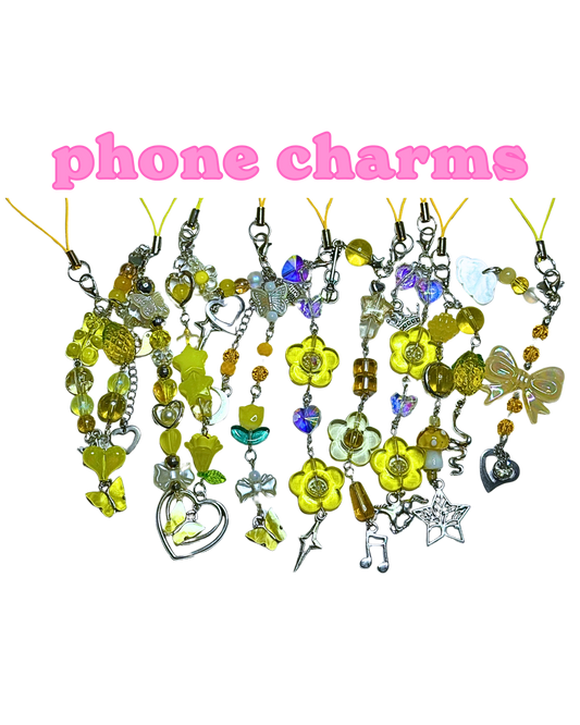 Yellow Phone Charms
