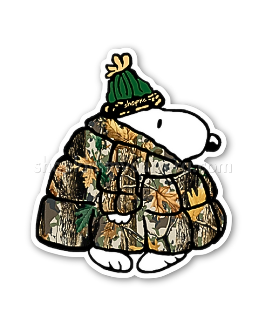 Snoopy Camo Puffer Sticker