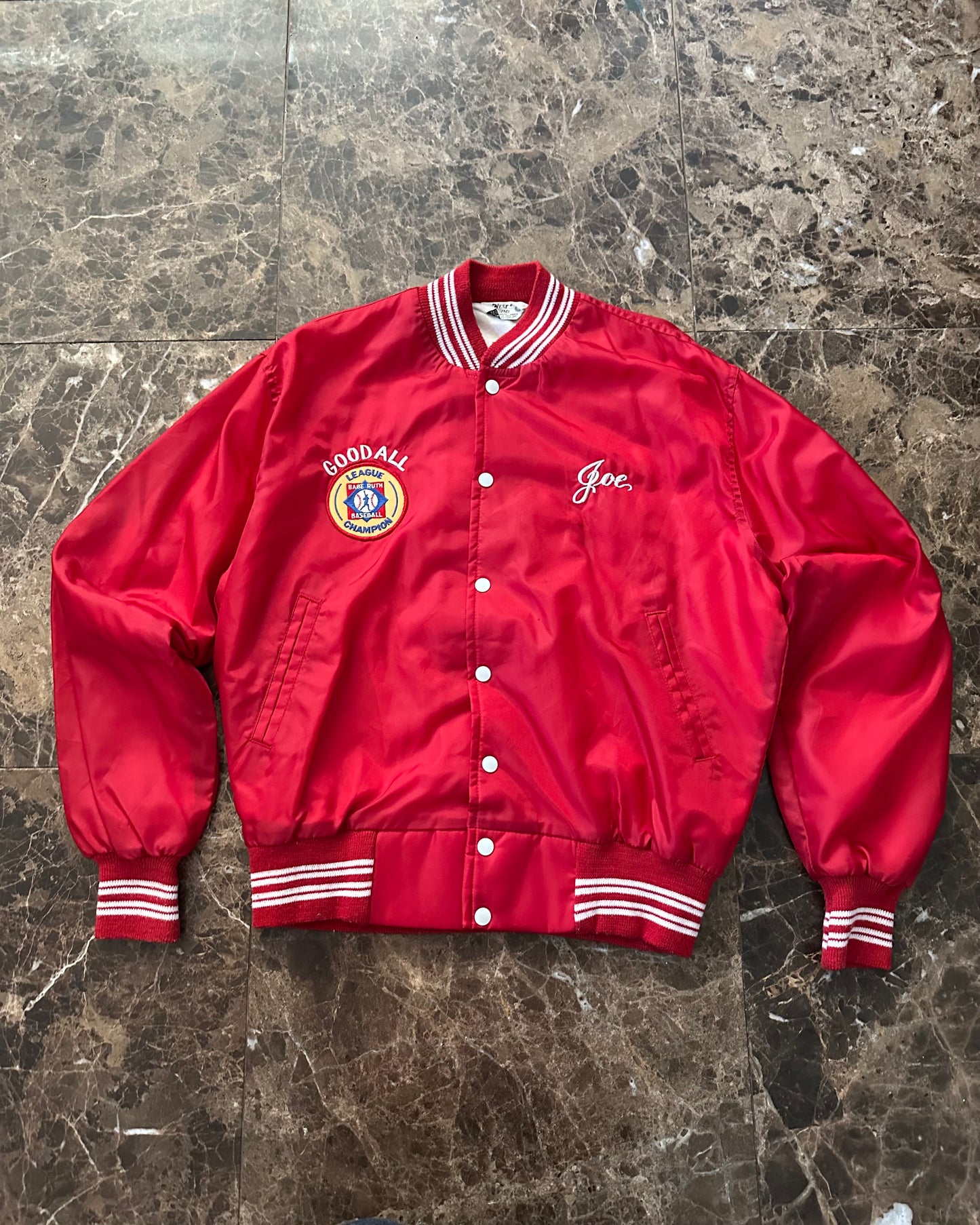 VTG 1983 “Joe” Babe Ruth Baseball League Champion Varsity Jacket (L)