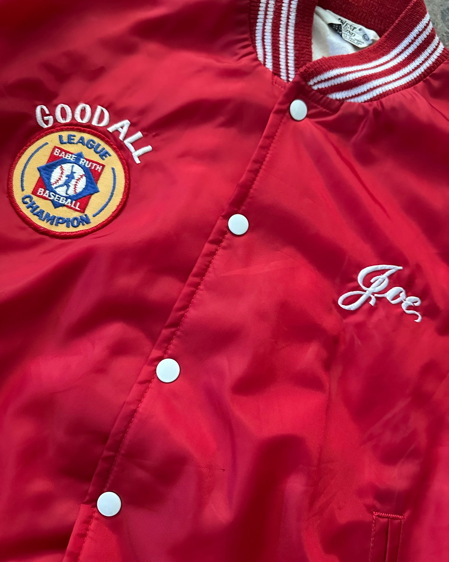 VTG 1983 “Joe” Babe Ruth Baseball League Champion Varsity Jacket (L)