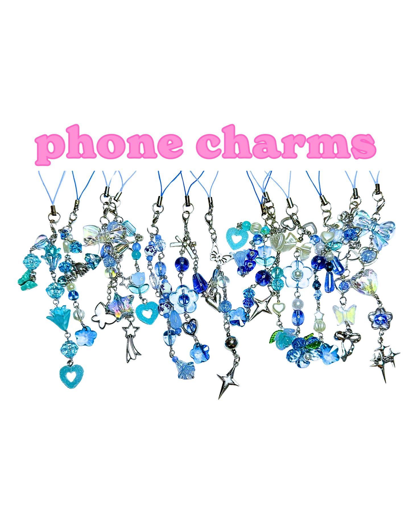 Blue Phone Charms