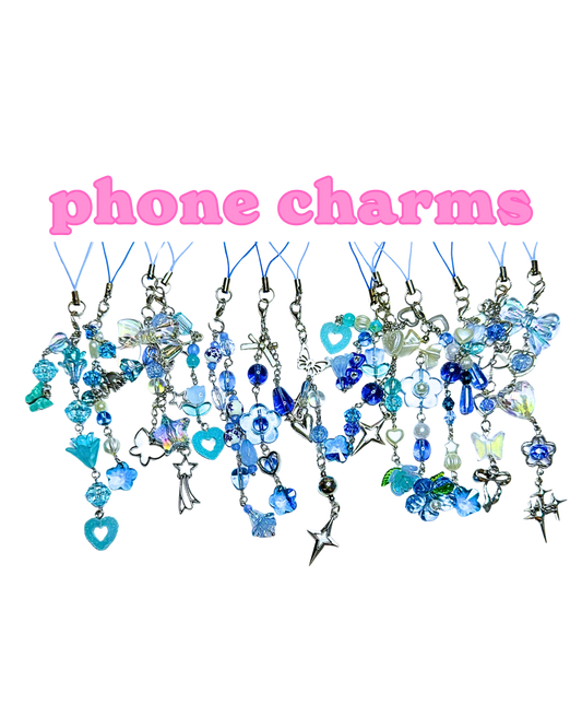 Blue Phone Charms