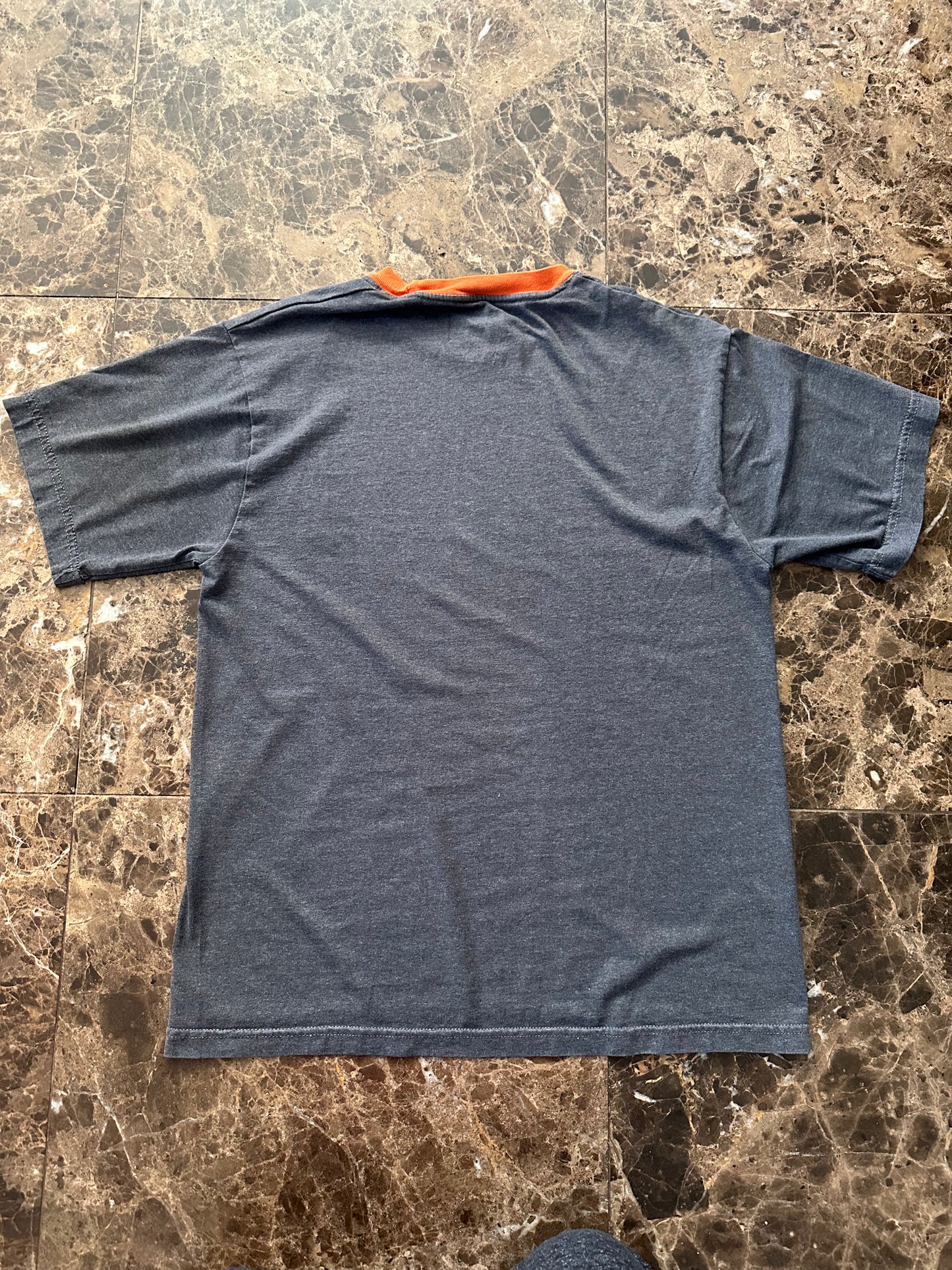 VTG 00’s Simply for Sports Gray and Orange Ringer Tee (S)