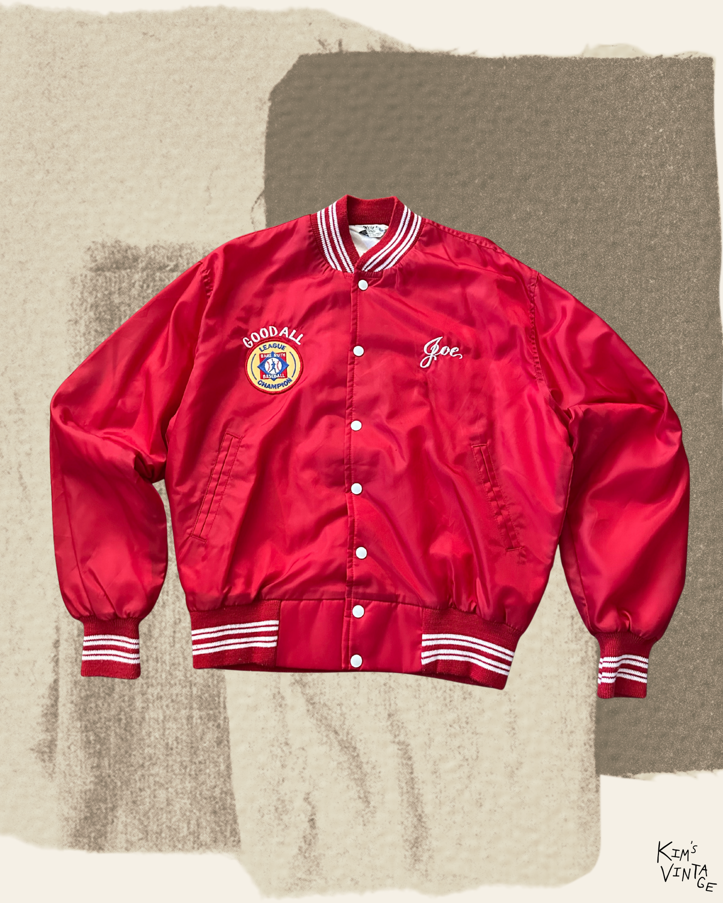 VTG 1983 “Joe” Babe Ruth Baseball League Champion Varsity Jacket (L)