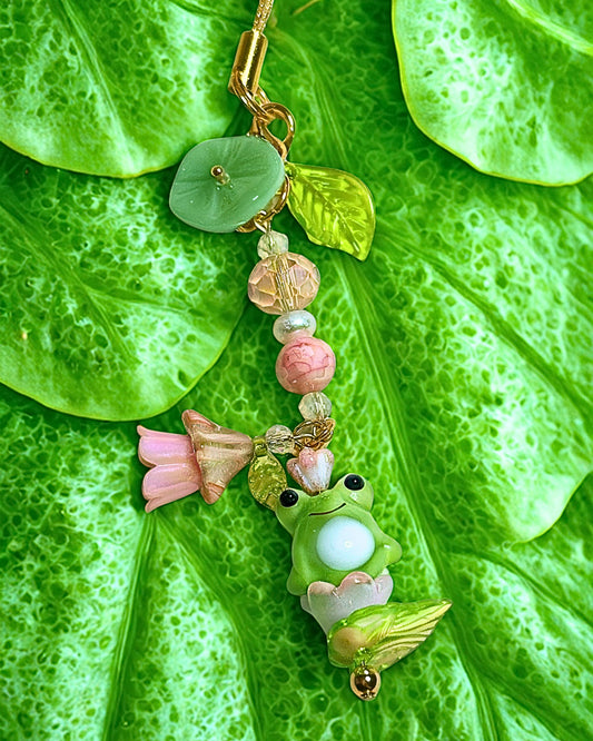 Frog Lily Pad Phone Charm