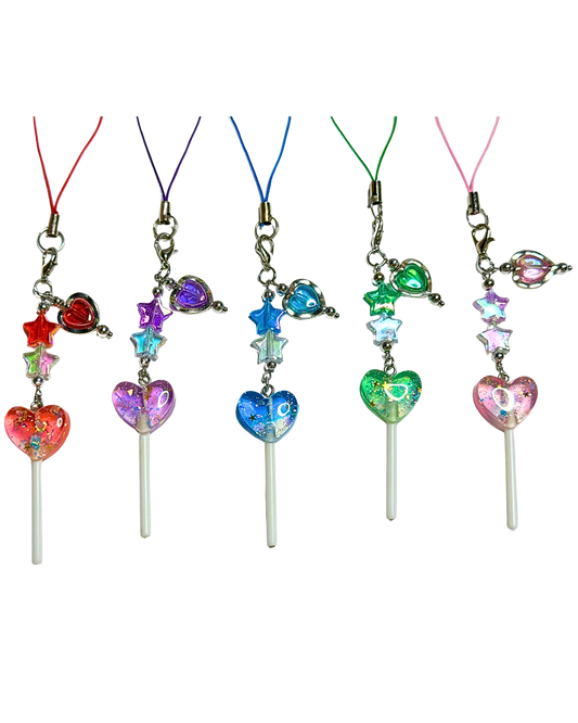 Heart Lollipop Phone Charms