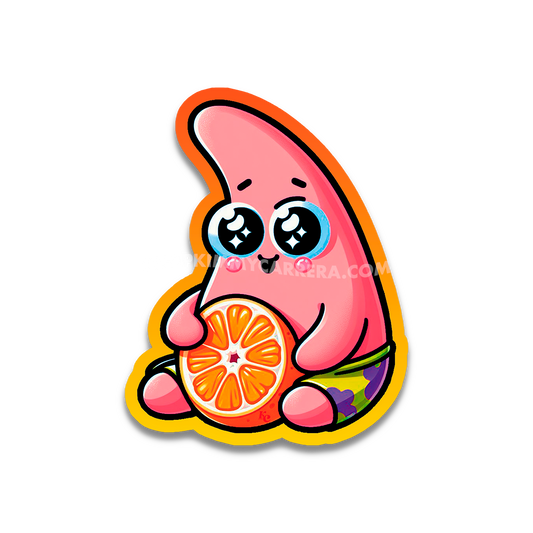 Patrick Star Orange Peel Theory Sticker